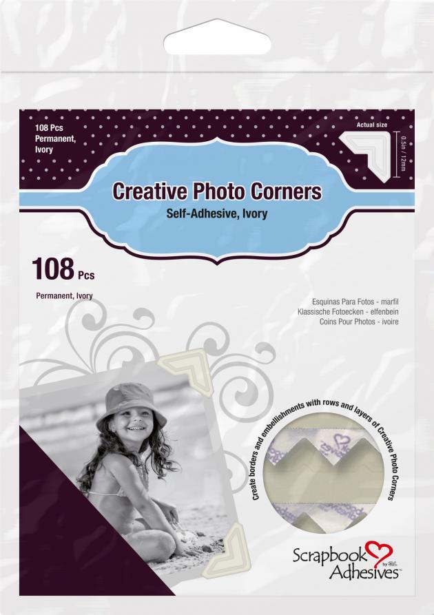 3L Creative Photo Corners Valkoinen - 108 kpl