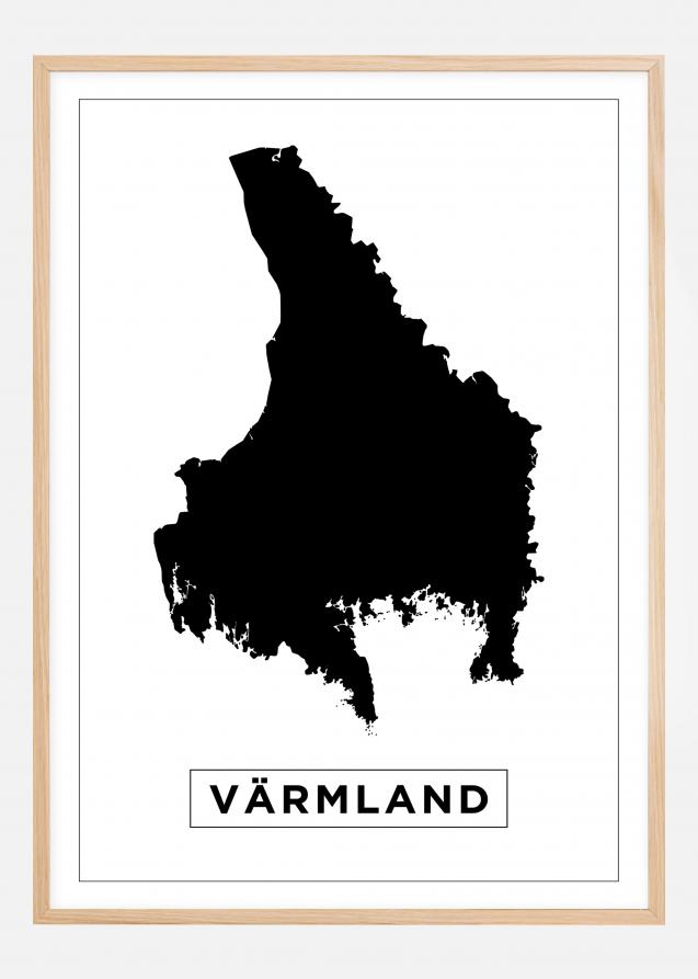 Kartta - Värmland - Valkoinen Juliste