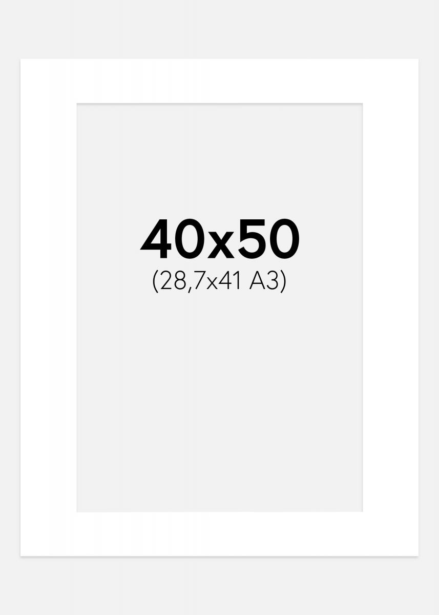 Paspatuuri Supervalkoinen (Valkoisella keskustalla) 40x50 cm (28,7x41 A3)