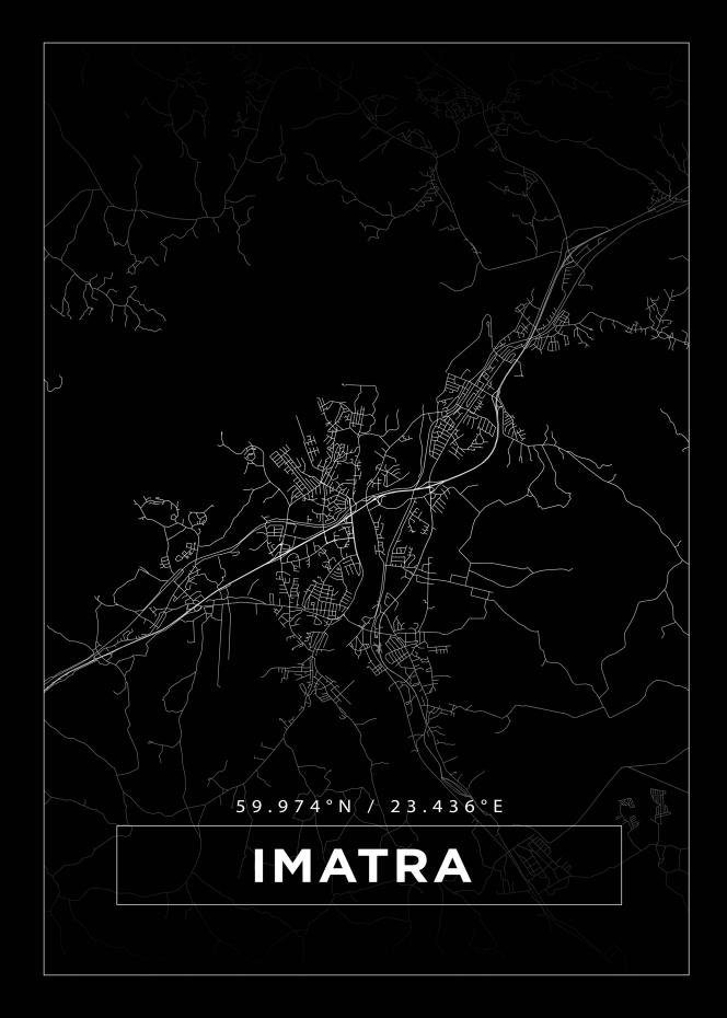 Kartta - Imatra - Musta Juliste