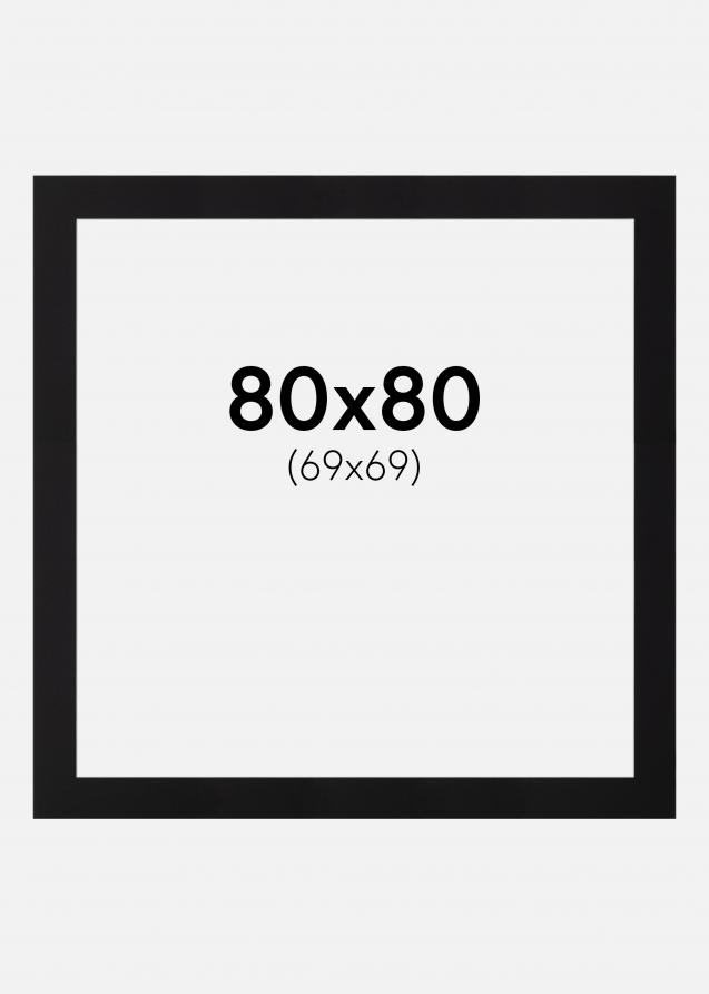 Paspatuuri Musta Standard (Valkoinen Keskus) 80x80 cm (69x69)