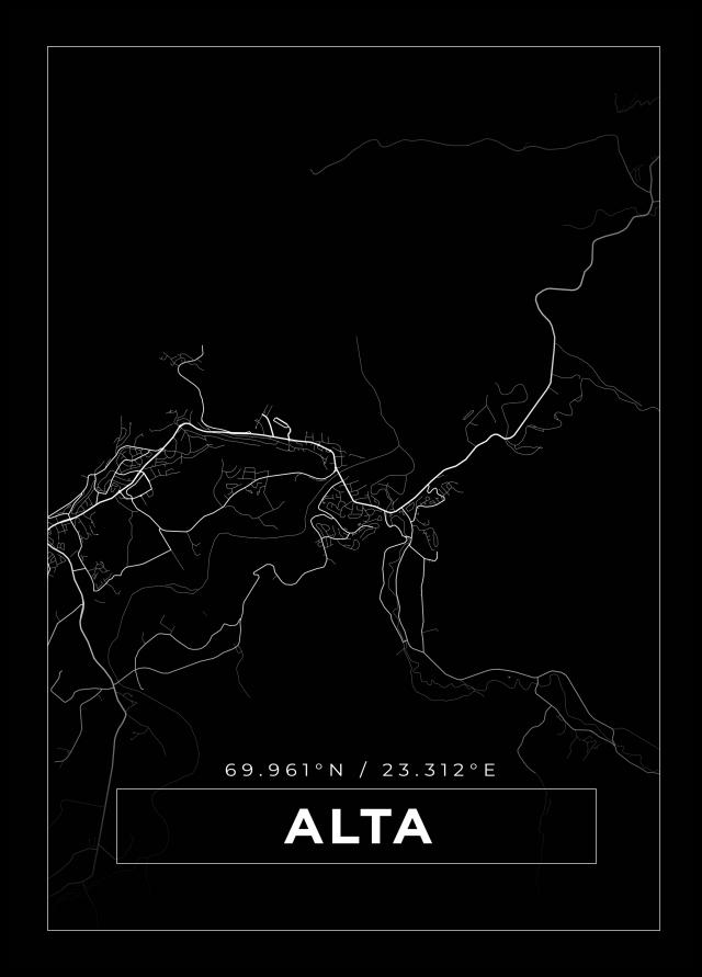 Kartta - Alta - Musta Juliste