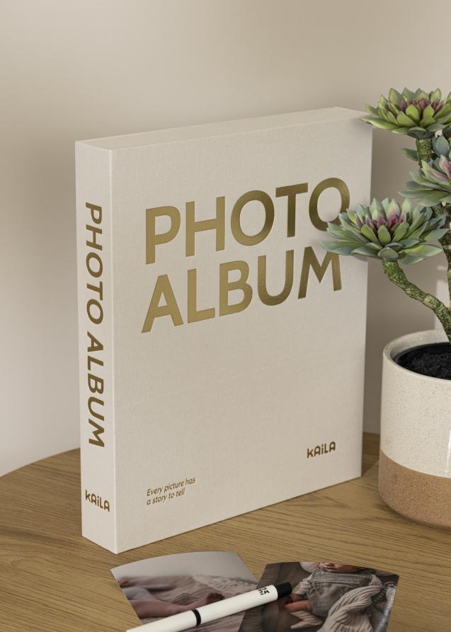 KAILA PHOTO ALBUM Creme - Coffee Table Photo Album (60 Mustaa sivua)