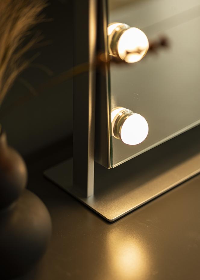 KAILA Meikkipeili Soft Corner LED Hopeanvrinen 60x52 cm