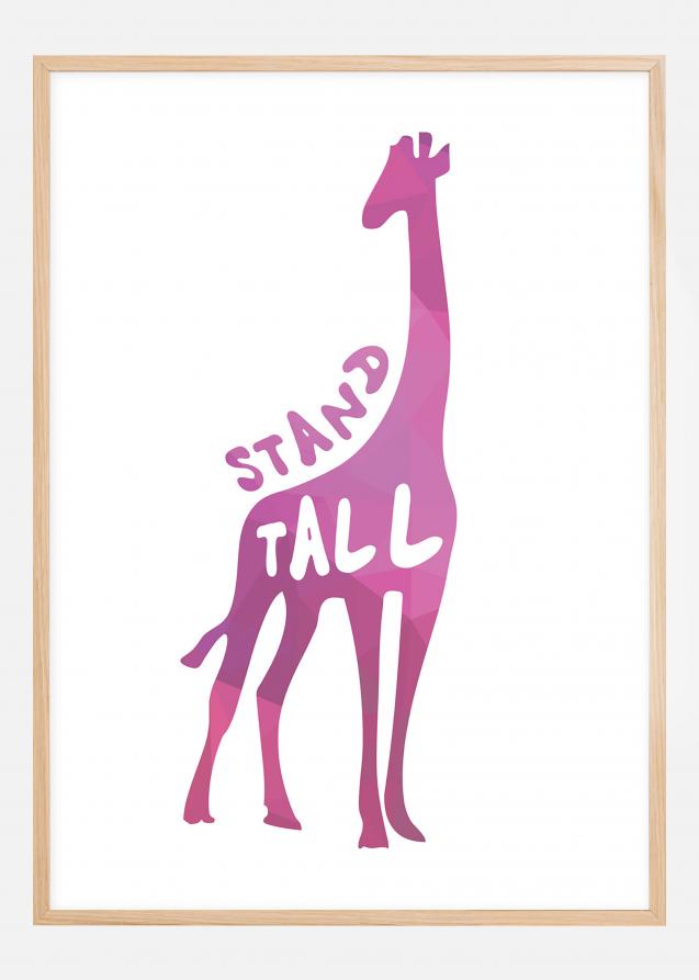 Giraffe stand tall - Vaaleanpunainen Juliste