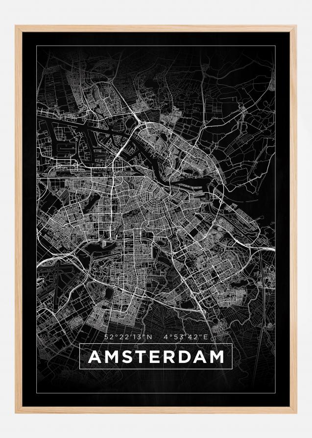 Kartta - Amsterdam - Musta Juliste