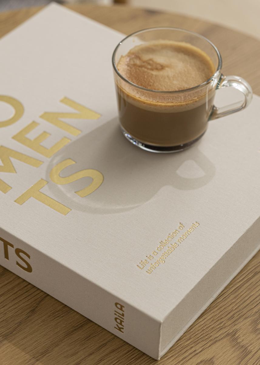KAILA MOMENTS Creme - Coffee Table Photo Album (60 Mustaa sivua)
