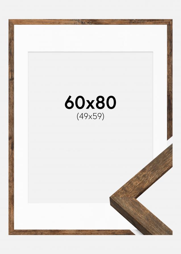 Kehys Fiorito Washed Oak 60x80 cm - Passepartout Valkoinen 50x60 cm