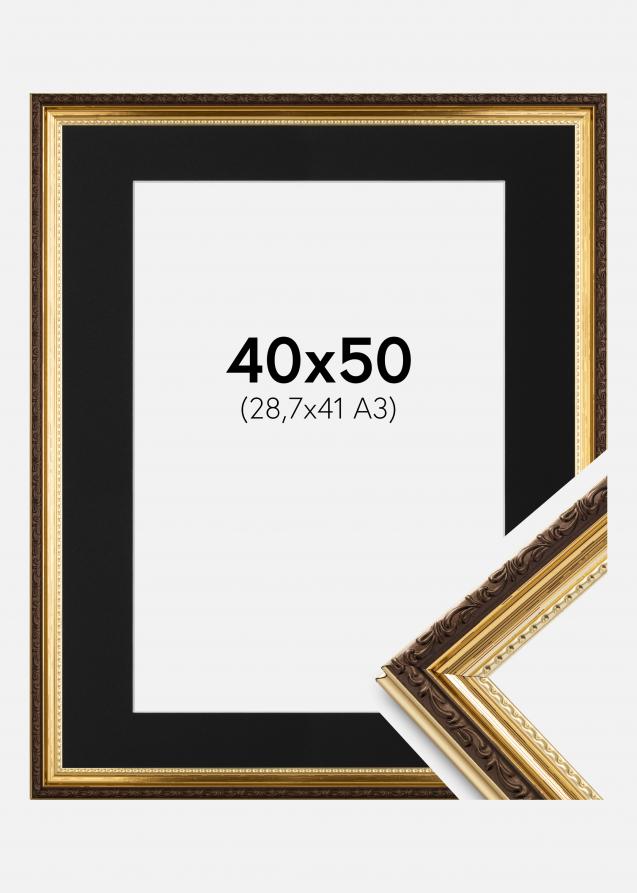 Kehys Abisko Kulta 40x50 cm - Paspatuuri Musta 29,7x42 cm (A3)