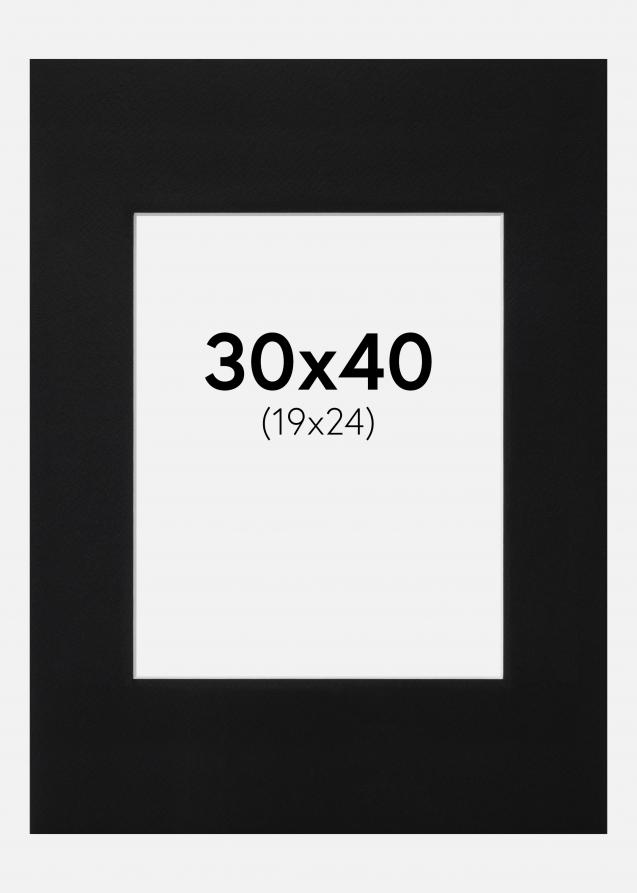Paspatuuri Musta Standard (Valkoinen keskus) 30x40 cm (19x24)