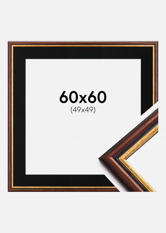 Kehys Siljan Ruskea 60x60 cm - Paspatuuri Musta 50x50 cm