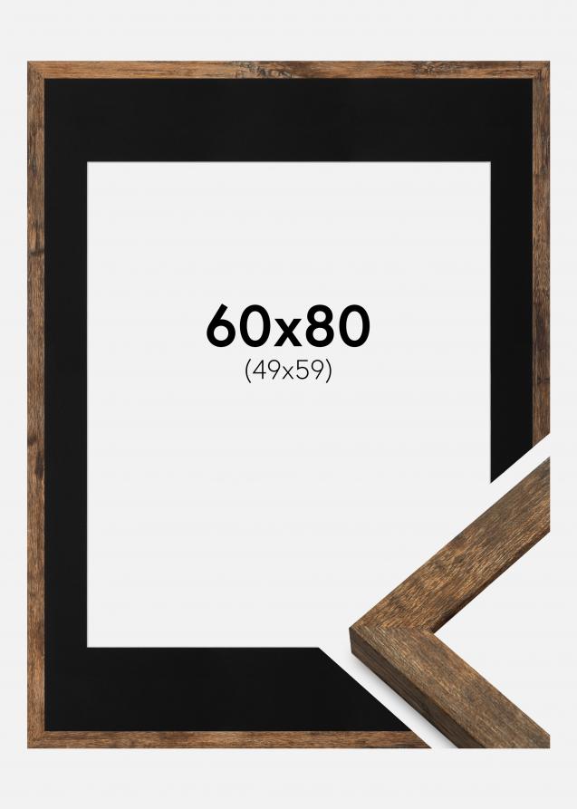 Kehys Fiorito Washed Oak 60x80 cm - Paspatuuri Musta 50x60 cm