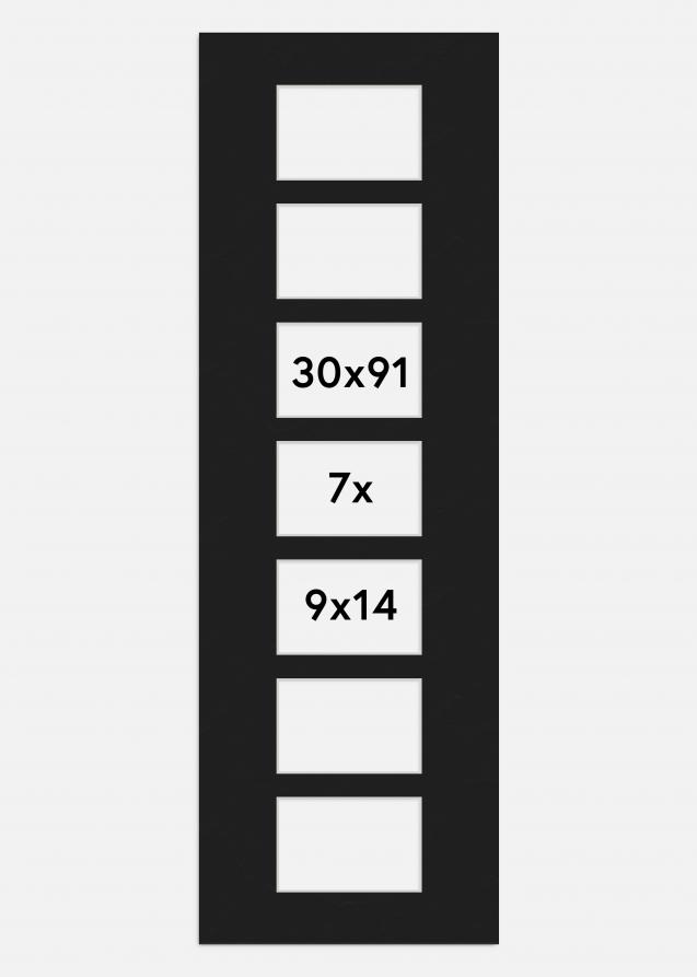 Paspatuuri Musta 30x91 cm - Kollaasi 7 kuvalle (9x14 cm)