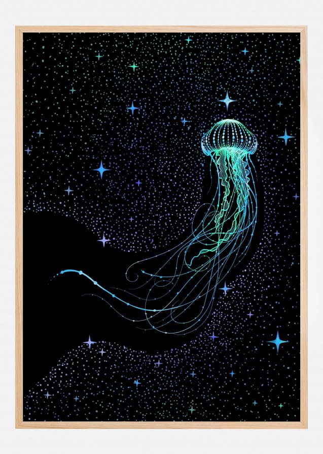 Starry Jellyfish Colored Juliste