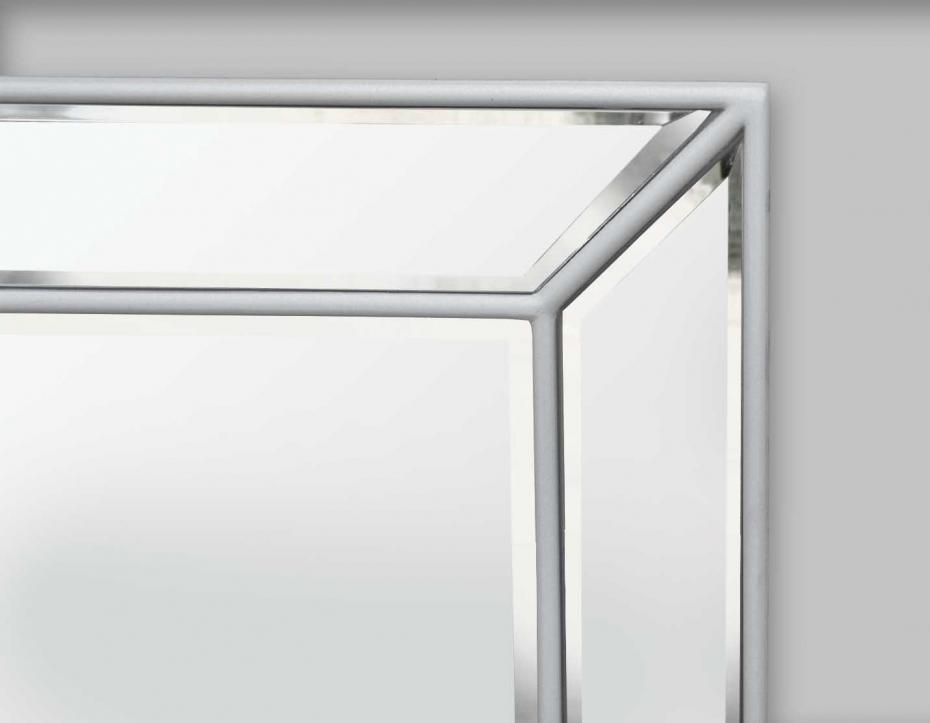 Peili Pimlico Glass Panelled Wood Misty Valkoinen 69x94 cm