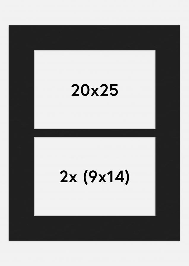 Paspatuuri Musta 20x25 cm - Kollaasi 2 kuvalle (9x14 cm)