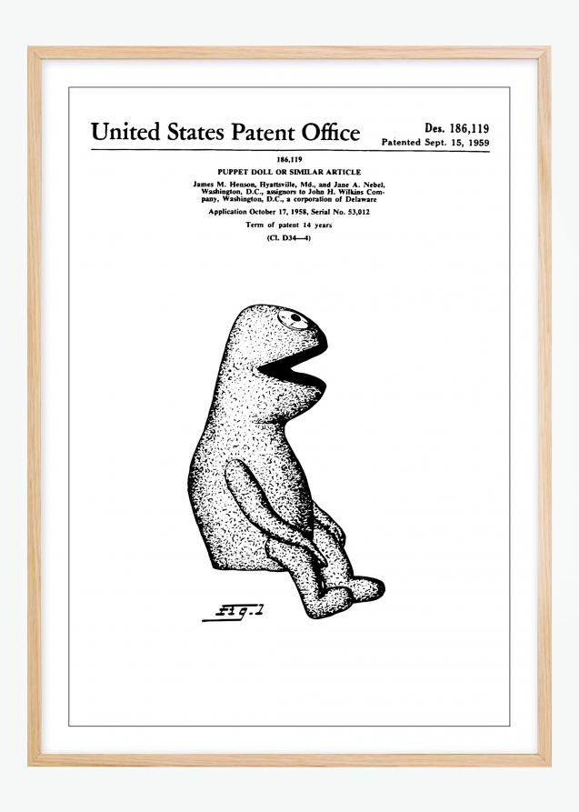 Patentti Piirustus - Kermit I Juliste
