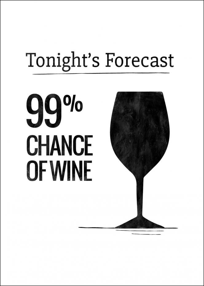 Tonights Forecast 99% Chance of Wine Juliste