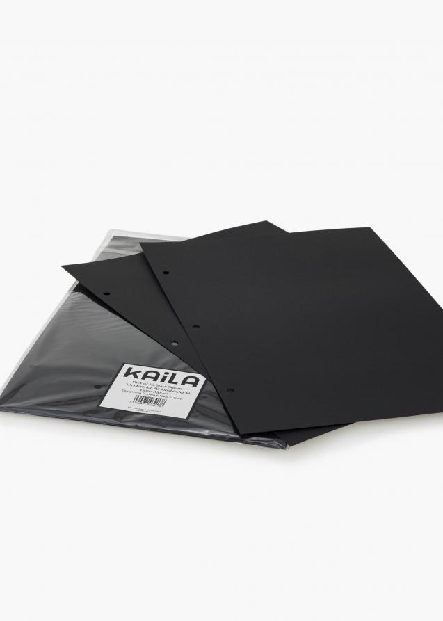 KAILA Album Sheets XL Musta - 10-pakkaus