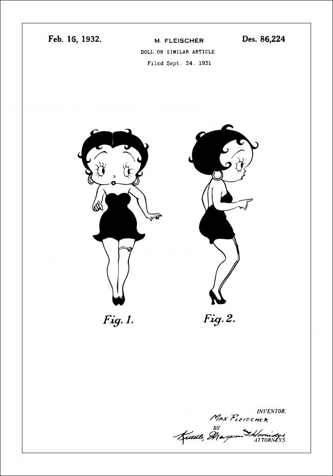 Patenttipiirustus - Betty Boop Juliste