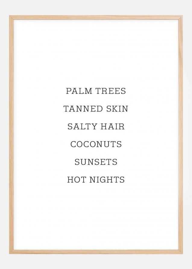 Palm trees - Tanned skin - Salty Hair Juliste
