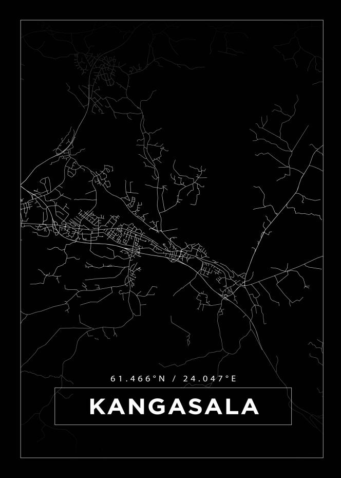 Kartta - Kangasala - Musta Juliste