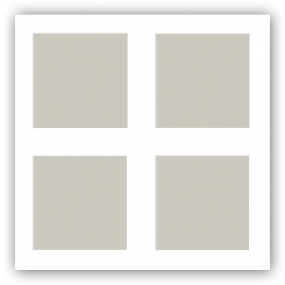Paspatuuri Valkoinen 50x50 cm - Kollaasi 4 kuvalle (19x19 cm)