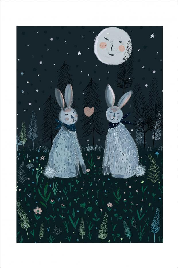 Rabbits in the Forest Juliste