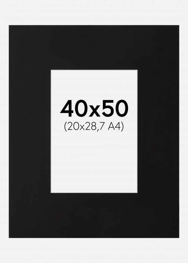 Paspatuuri XL Musta (Valkoinen keskus) 40x50 cm (20x28,7 - A4)