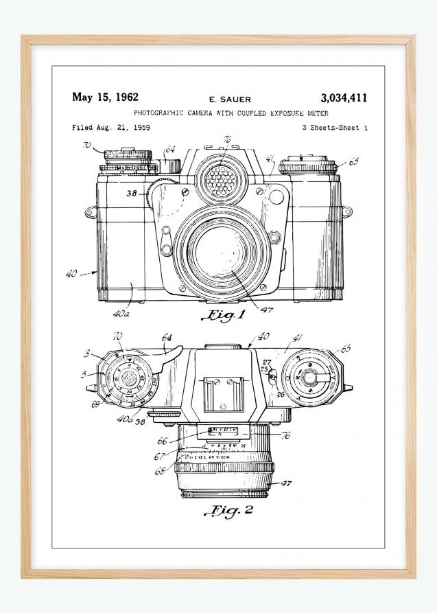 Patentti Piirustus - Kamera I Juliste