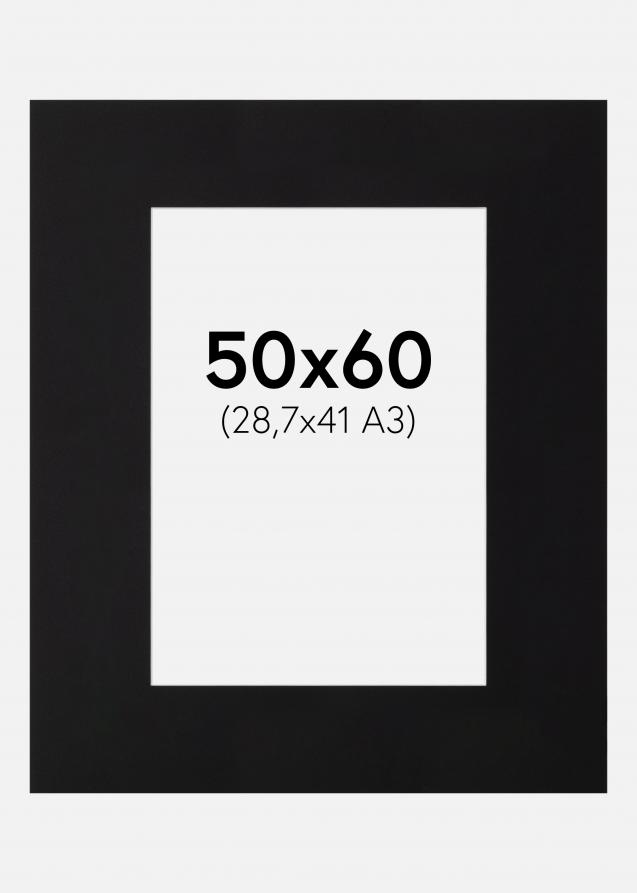 Paspatuuri XL Musta (Valkoinen keskus) 50x60 cm (29x39)