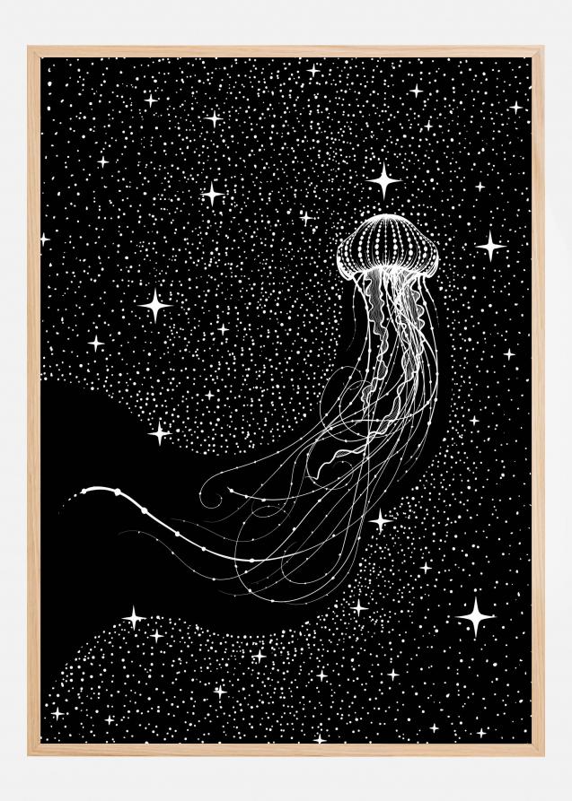 Starry Jellyfish (Black Version) Juliste