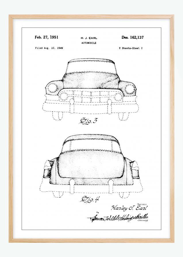Patenttipiirustus - Cadillac II Juliste
