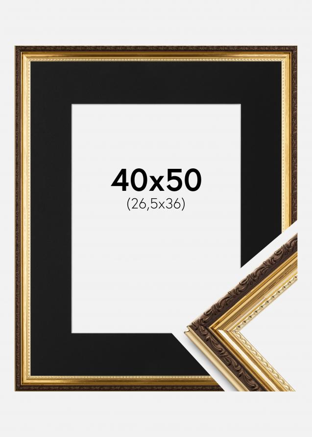 Kehys Abisko Kulta 40x50 cm - Paspatuuri Musta 27,5x37 cm
