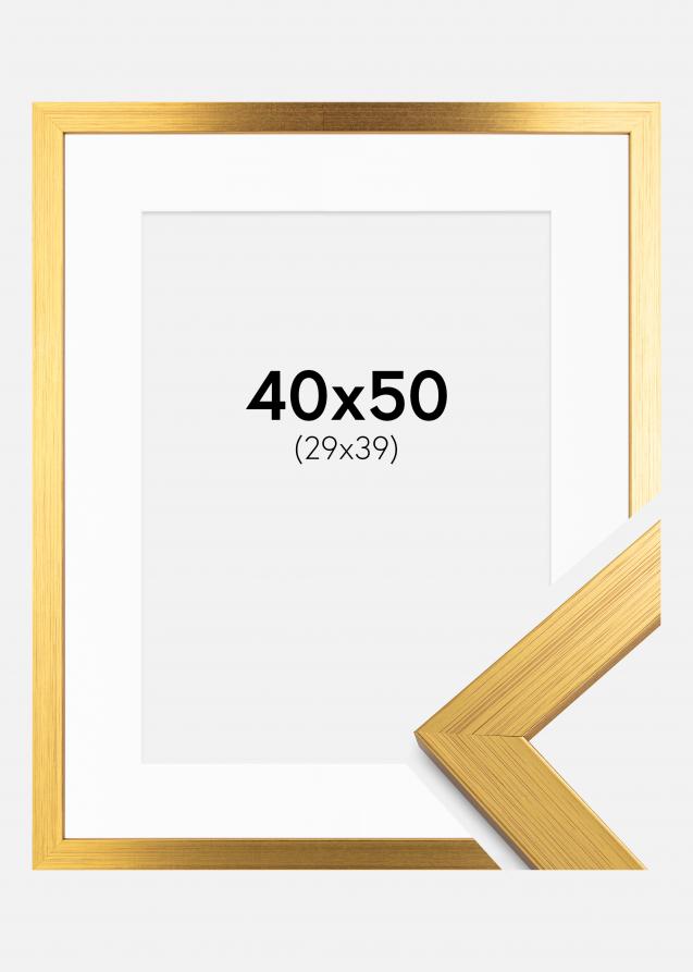 Kehys Gold Wood 40x50 cm - Passepartout Valkoinen 30x40 cm