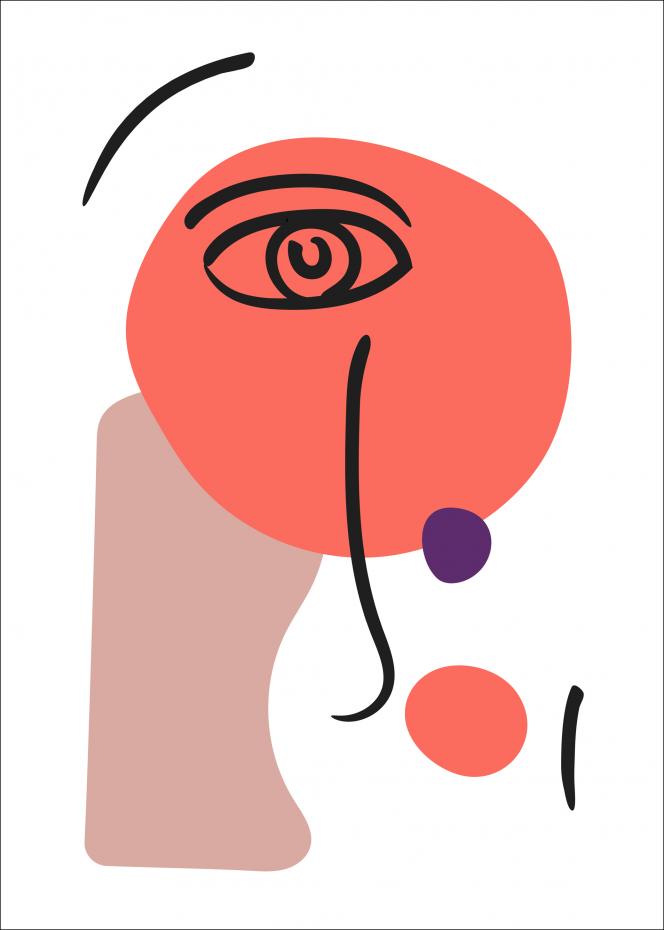 Abstract Face - Red I Juliste