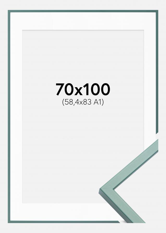 Kehys E-Line Vihreä 70x100 cm - Passepartout Valkoinen 59,4x84 cm (A1)