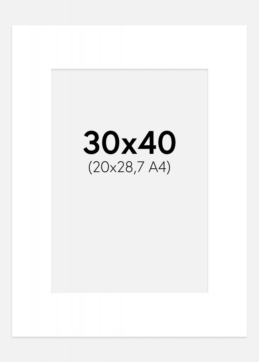 Paspatuuri Supervalkoinen (Valkoisella keskustalla) 30x40 cm (20x28,7)
