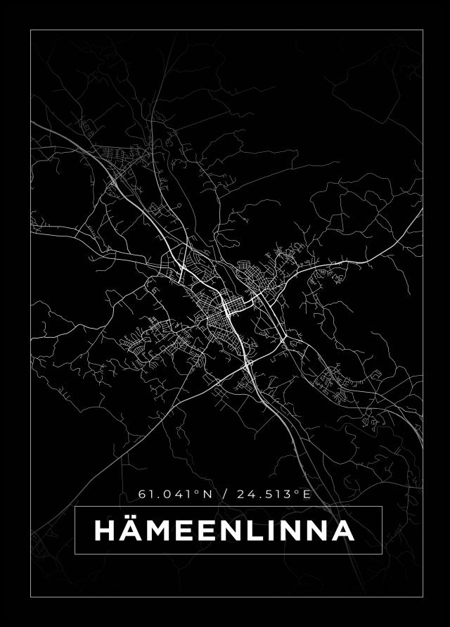Kartta - Hämeenlinna - Musta Juliste