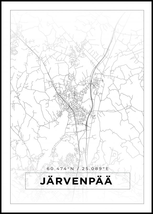 Kartta - Järvenpää - Valkoinen Juliste
