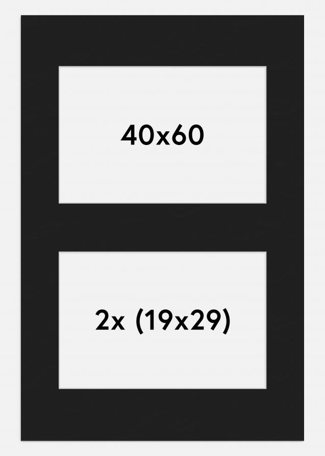 Paspatuuri Musta 40x60 cm - Kollaasi 2 kuvalle (19x29 cm)