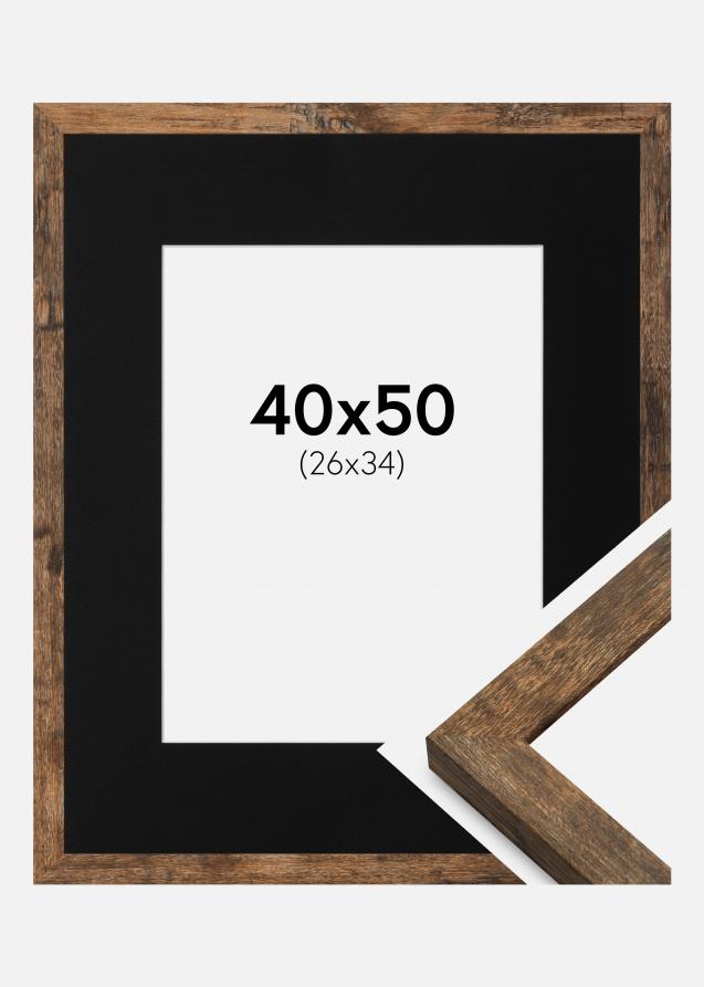 Kehys Fiorito Washed Oak 40x50 cm - Paspatuuri Musta 27x35 cm