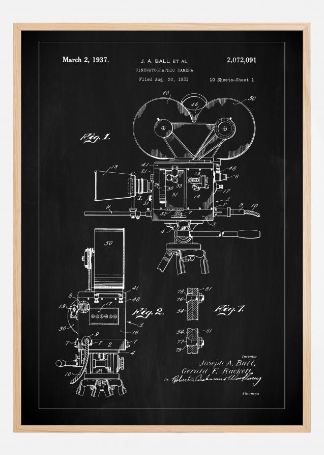 Patent Print - Cinematic Camera - Black Juliste