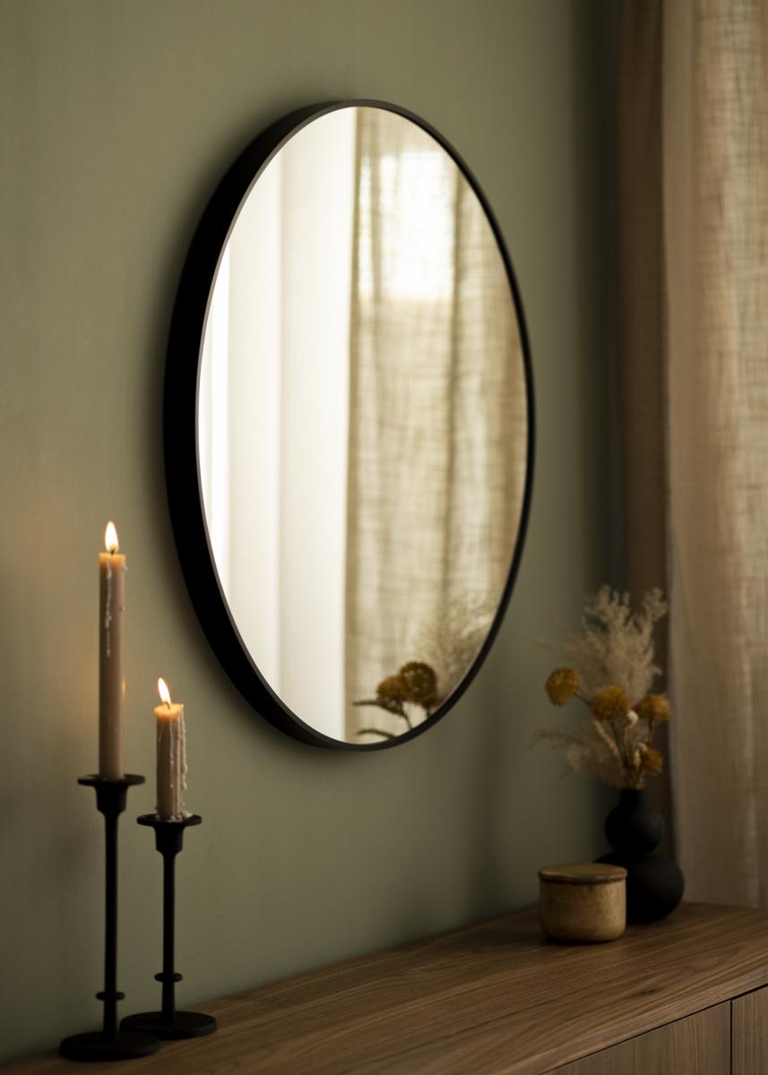 KAILA Round Mirror - Edge Black 70 cm Ø