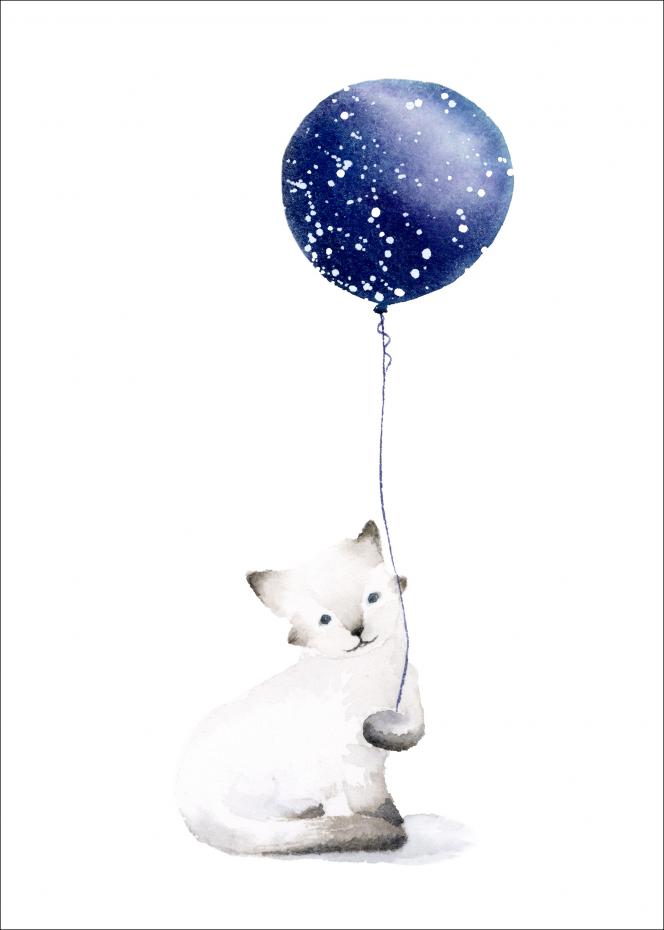 Cat With Balloon Juliste