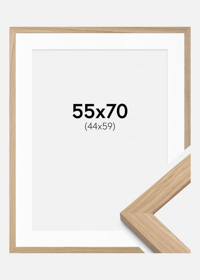 Kehys Oak Wood 55x70 cm - Passepartout Valkoinen 45x60 cm