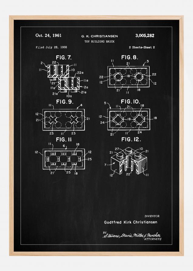 Patent Print - Lego Block II - Black Juliste
