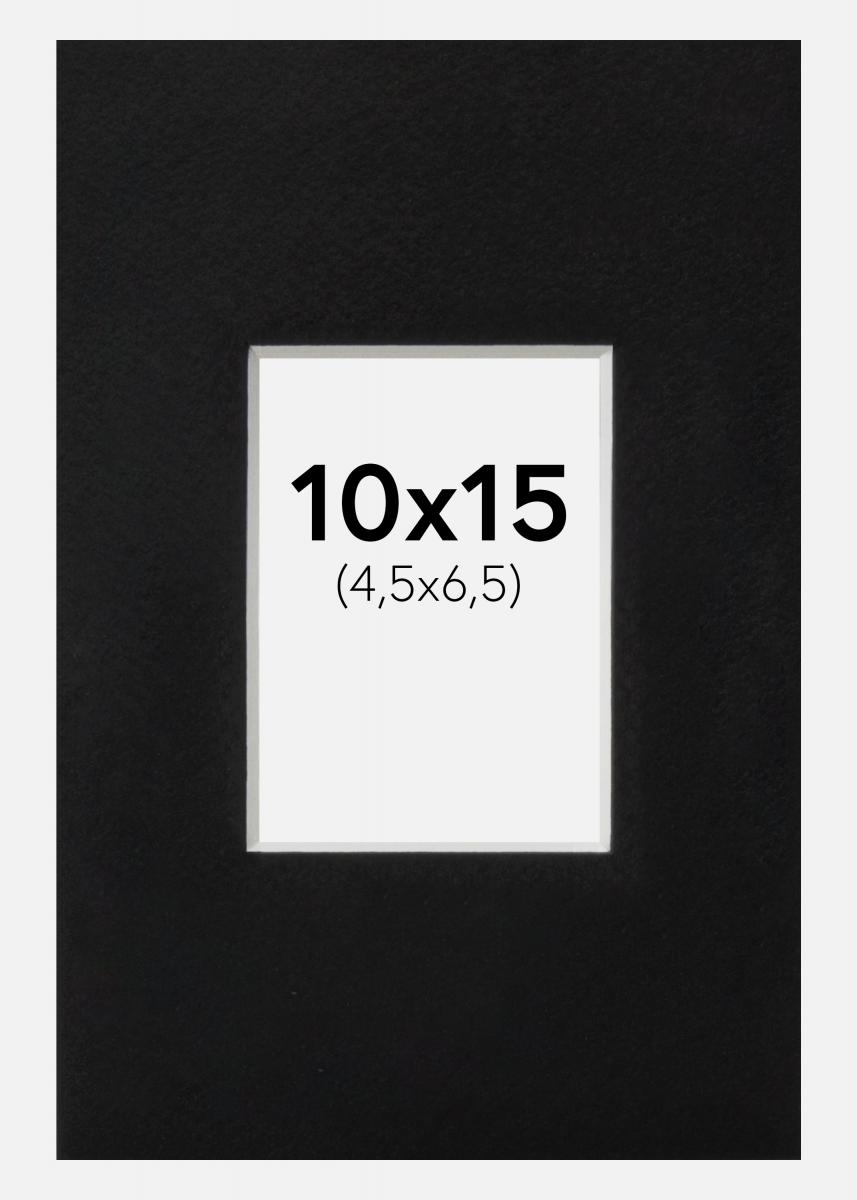 Paspatuuri Musta Standard (Valkoinen keskus) 10x15 cm (4,5x6,5)