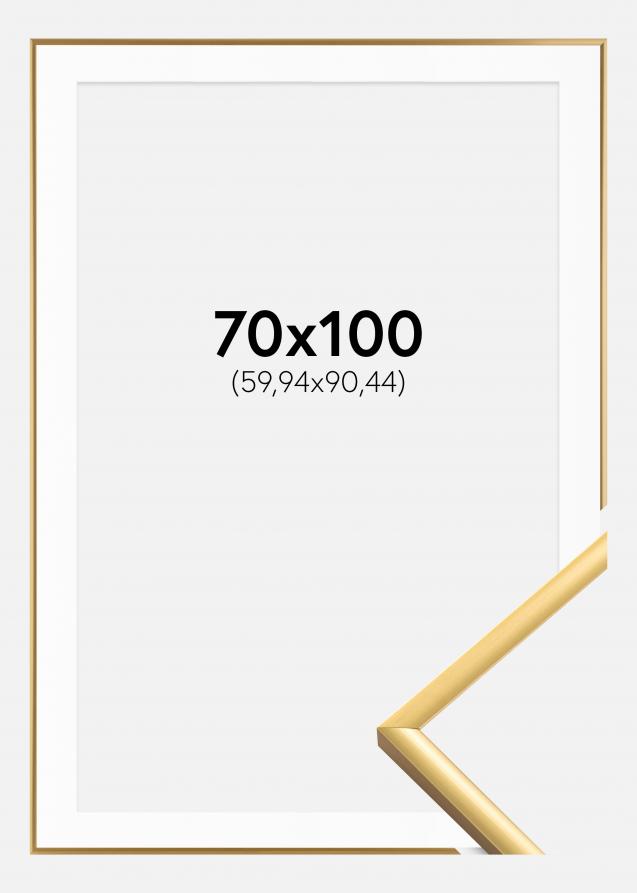 Kehys New Lifestyle Shiny Gold 70x100 cm - Passepartout Valkoinen 24x36 tuumaa