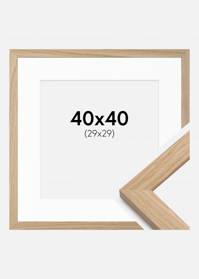 Kehys Oak Wood 40x40 cm - Passepartout Valkoinen 30x30 cm